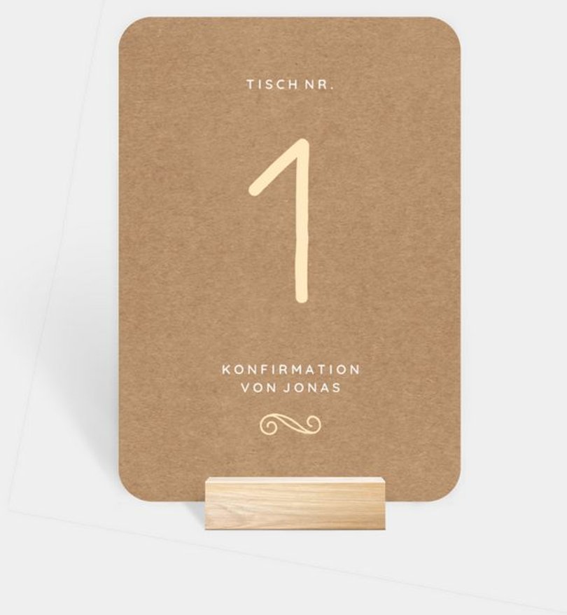 Tischnummer Konfirmation Lovely Vintage