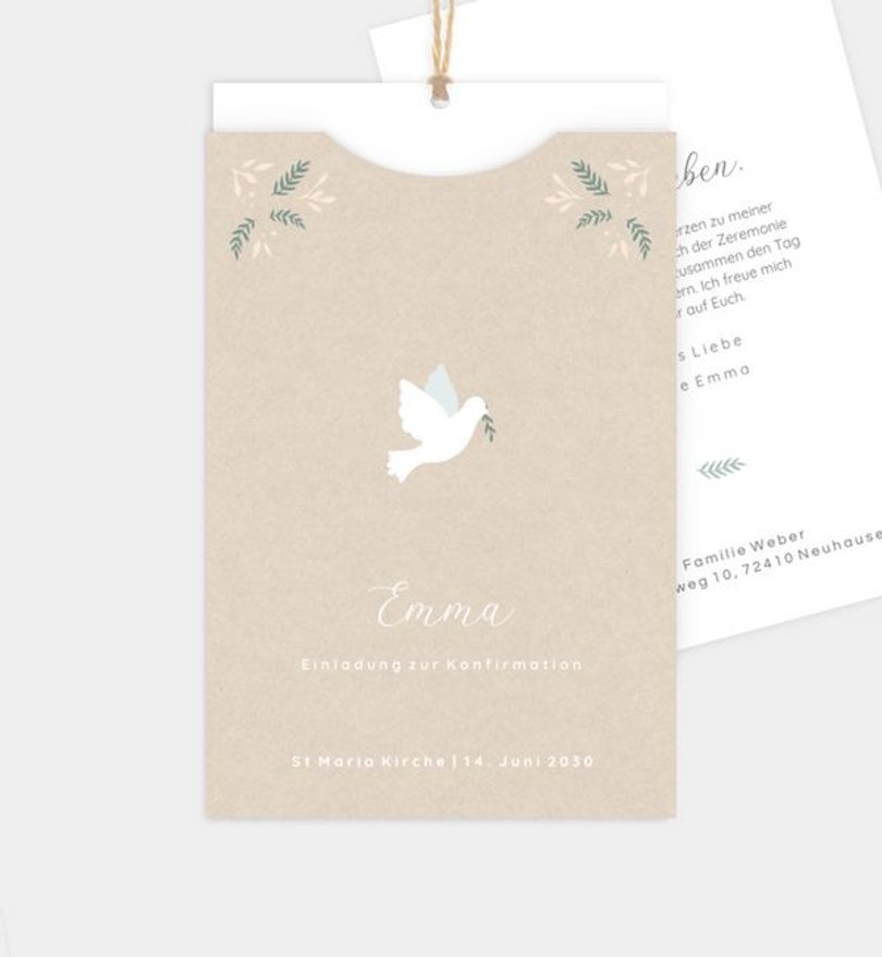 Einladungskarte Konfirmation Flying Bird