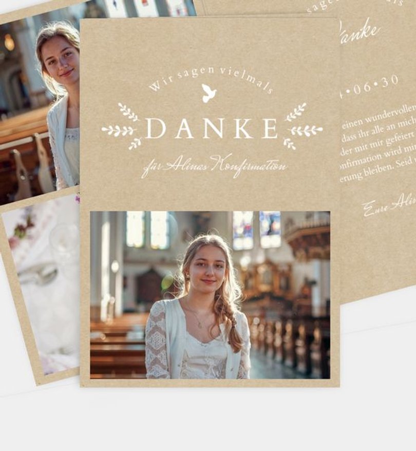 Dankeskarte Konfirmation Gottes Segen · Crafty