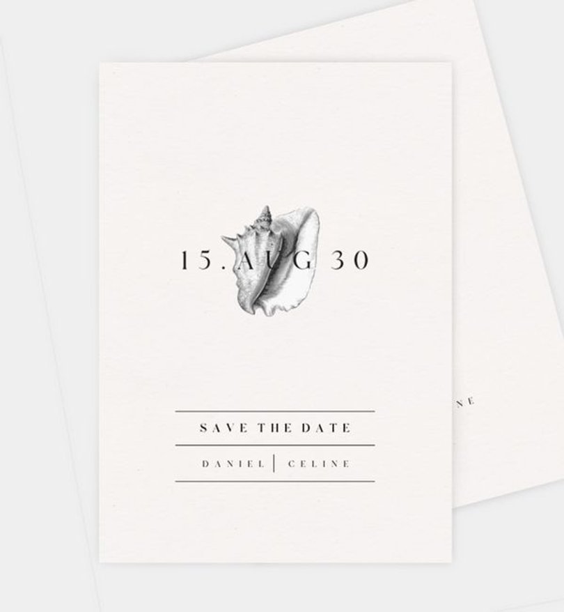 Save-The-Date Karte Hochzeit Golden Sea
