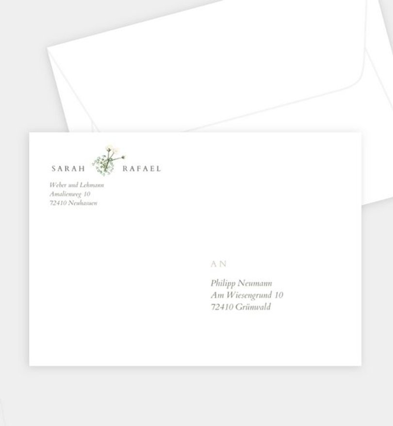 Briefumschlag Hochzeit Zarter Ausdruck