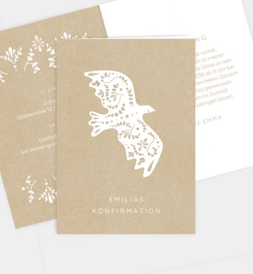 Einladungskarte Konfirmation Bird