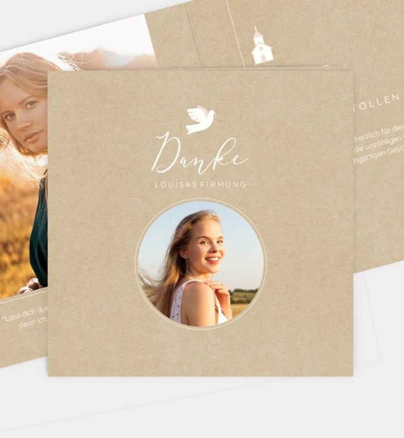 Dankeskarte Firmung Feines Ereignis · Crafty