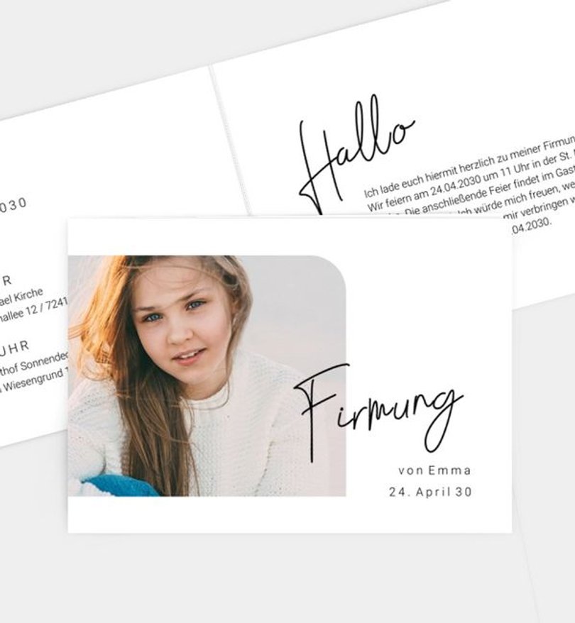 Einladungskarte Firmung Simple