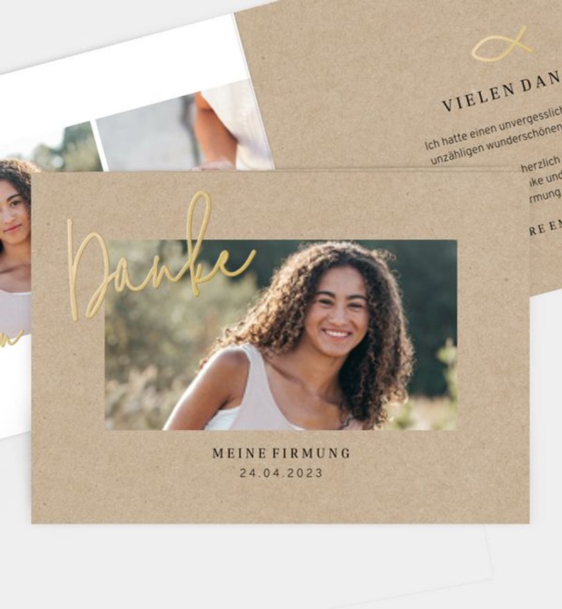 Dankeskarte Firmung Golden Moment