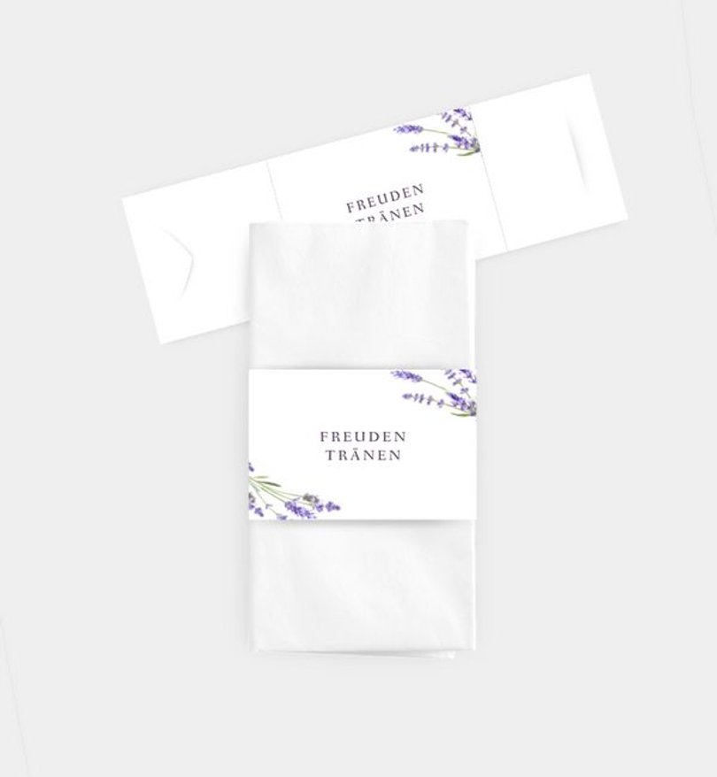 Taschentücher Banderole Hochzeit Lavender