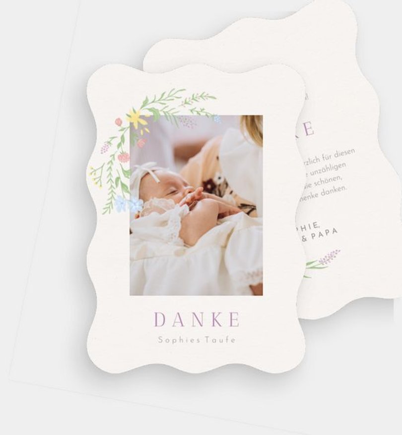Dankeskarte Taufe Frühlingsduft