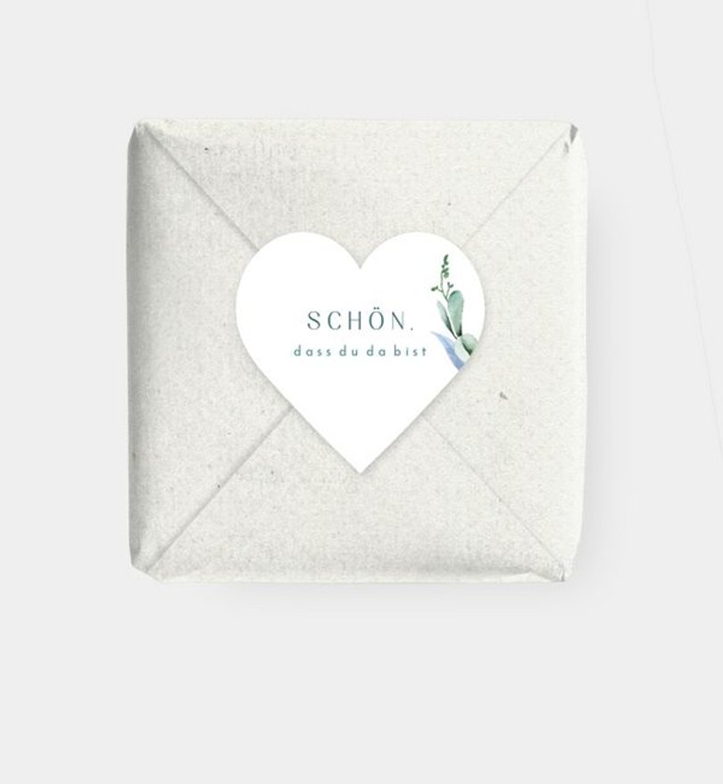 Geschenkaufkleber Taufe Blätterzeichen