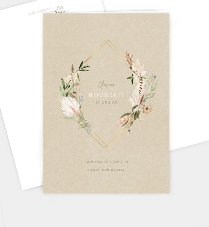 Kirchenheft Hochzeit Boho Kranz
