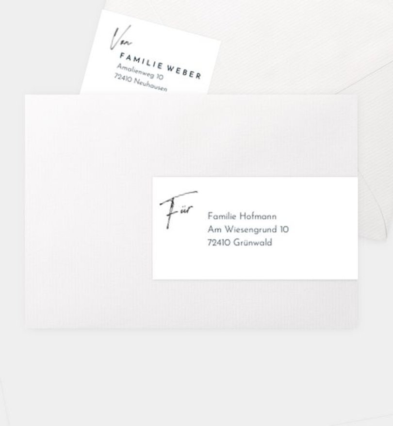 Adressaufkleber Taufe Herzstück