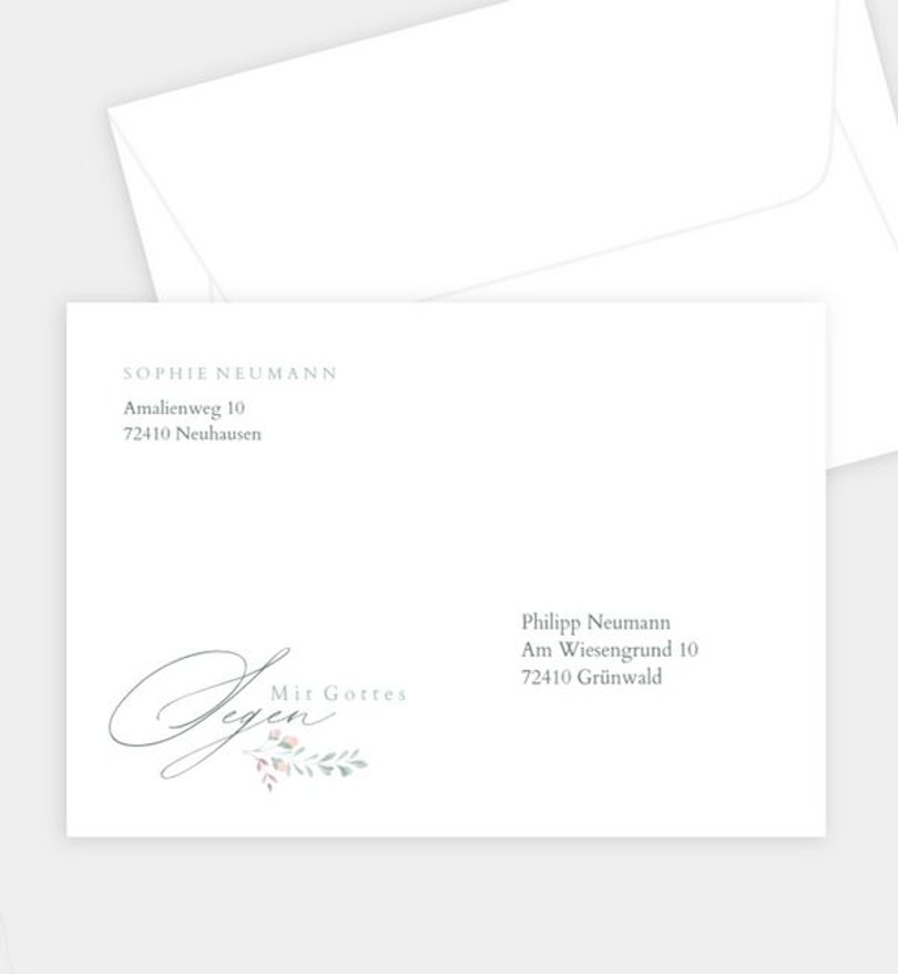Briefumschlag Kommunion Blumenzeichen