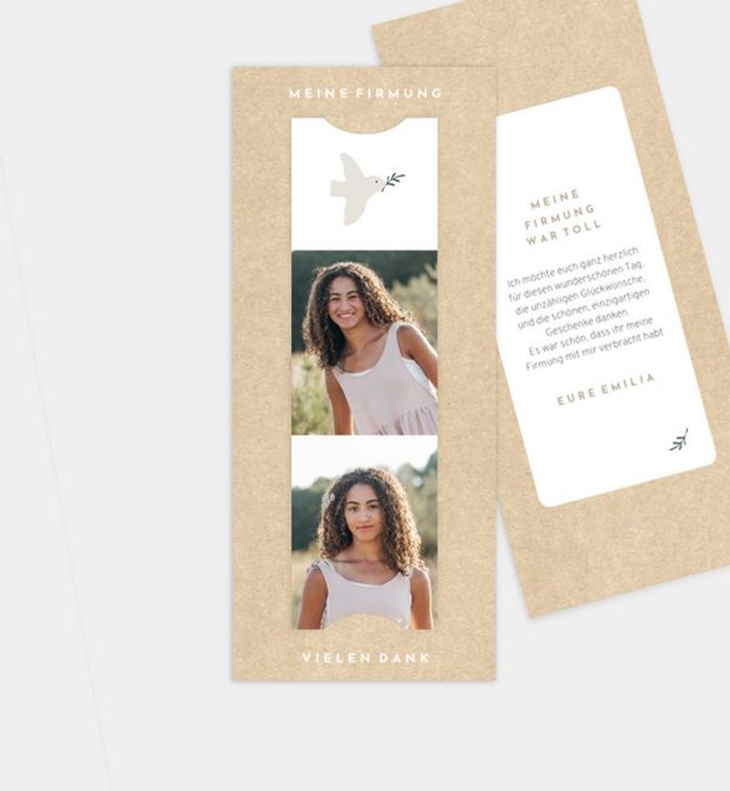 Dankeskarte Firmung Soft Bird