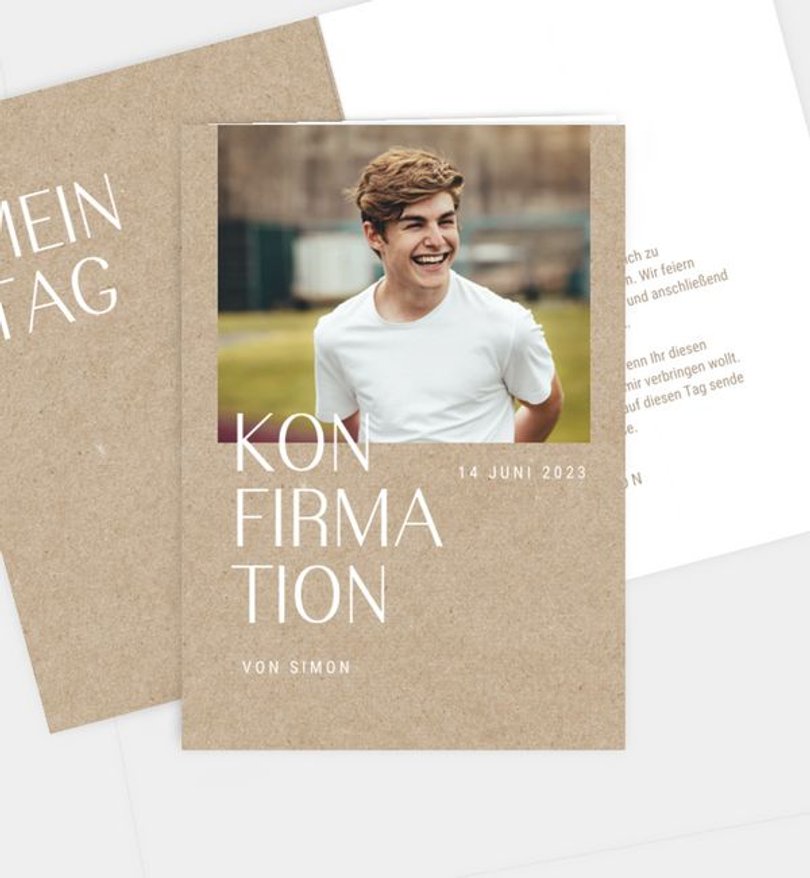 Einladungskarte Konfirmation Clarity · Crafty