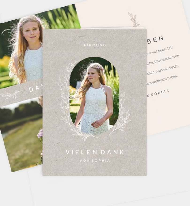 Dankeskarte Firmung Florales Bild