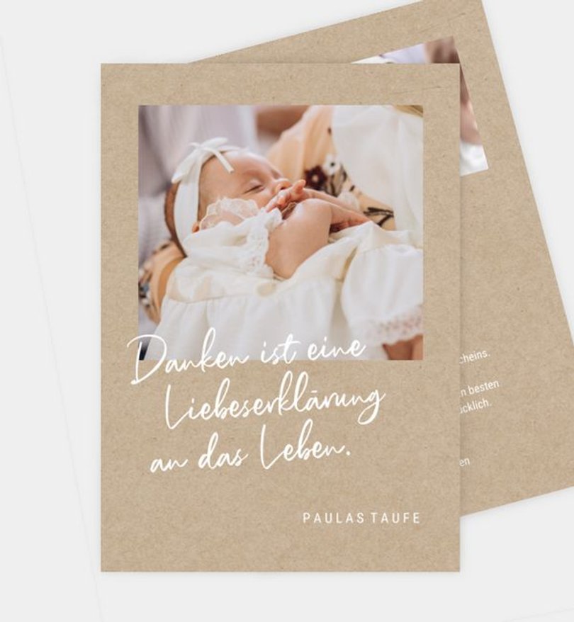Dankeskarte Taufe Voller Liebe