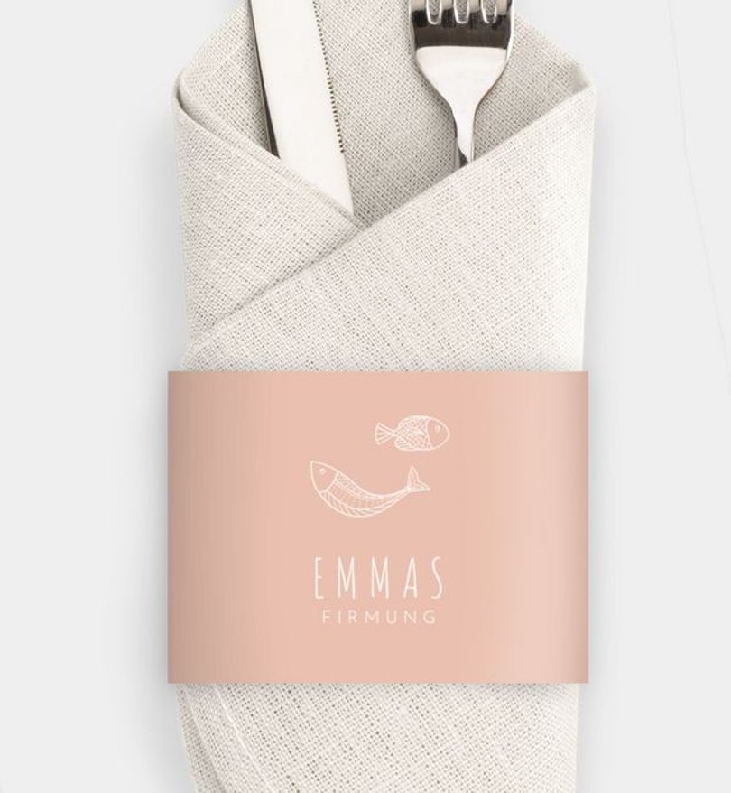 Besteck Servietten-Zubehör Firmung Fischschwarm