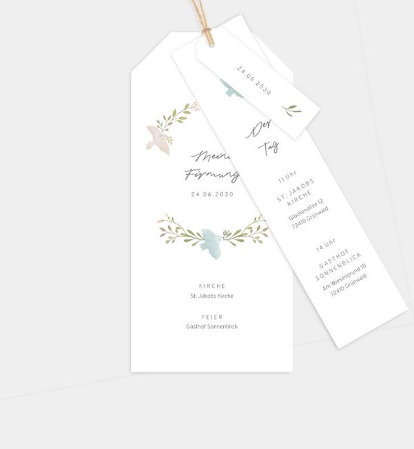 Einladungskarte Firmung Birds & Flowers