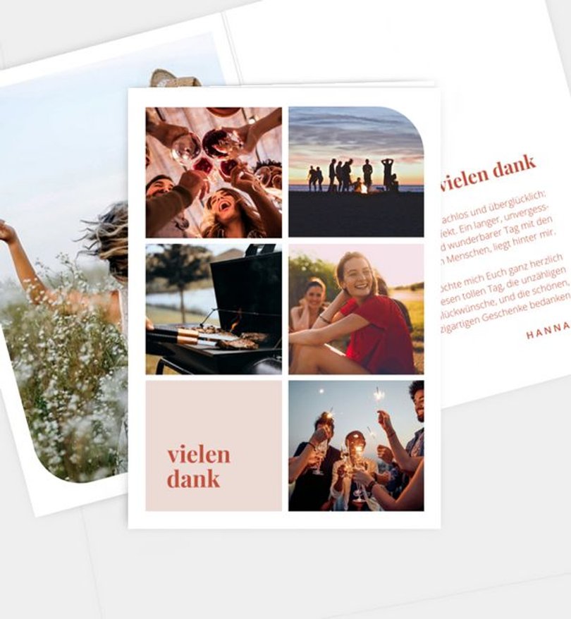 Dankeskarte Geburtstag Modern Type