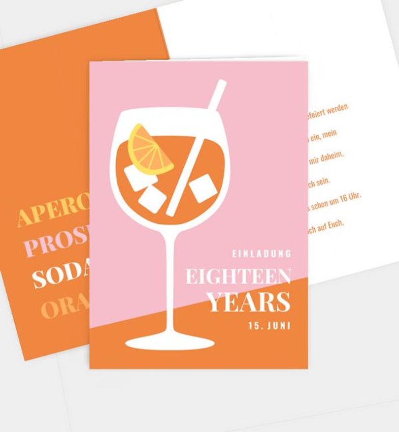 Einladungskarte Geburtstag Aperol Spritz