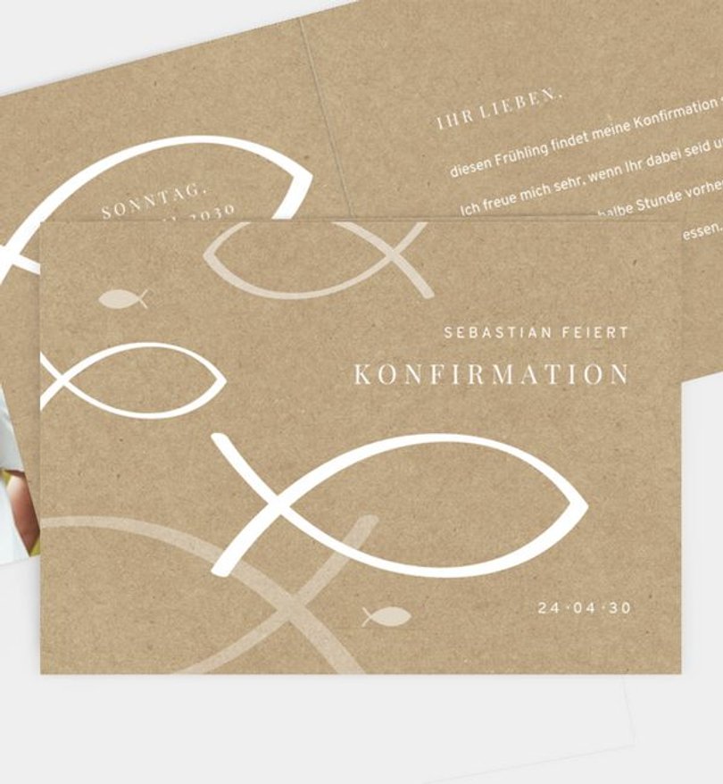 Einladungskarte Konfirmation Meereswelten · Crafty
