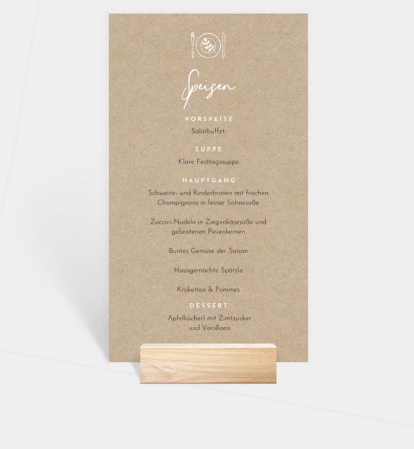 Menükarte Kindergeburtstag Crafty Icons