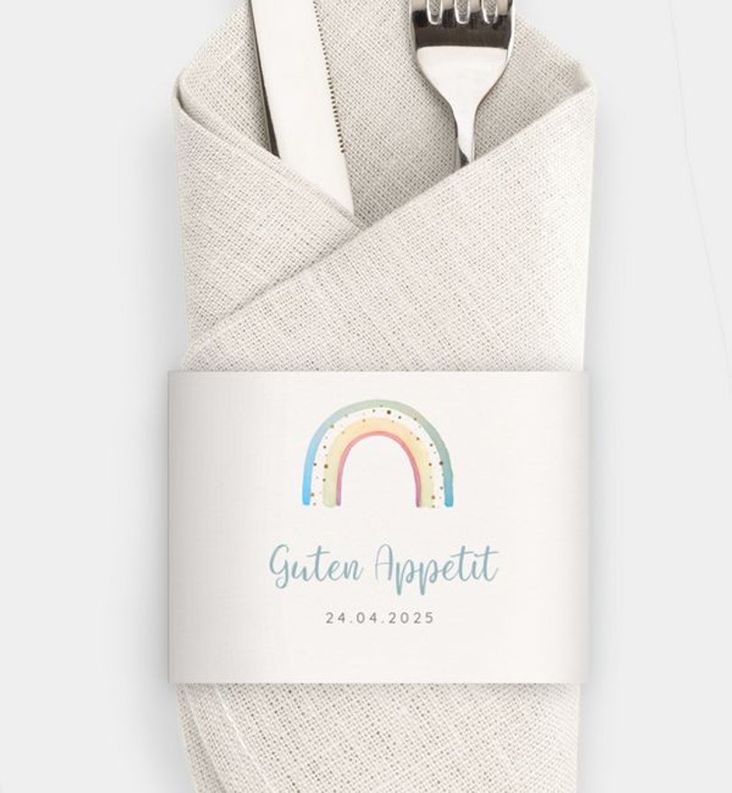 Besteck Servietten-Zubehör Kindergeburtstag Soft Rainbow