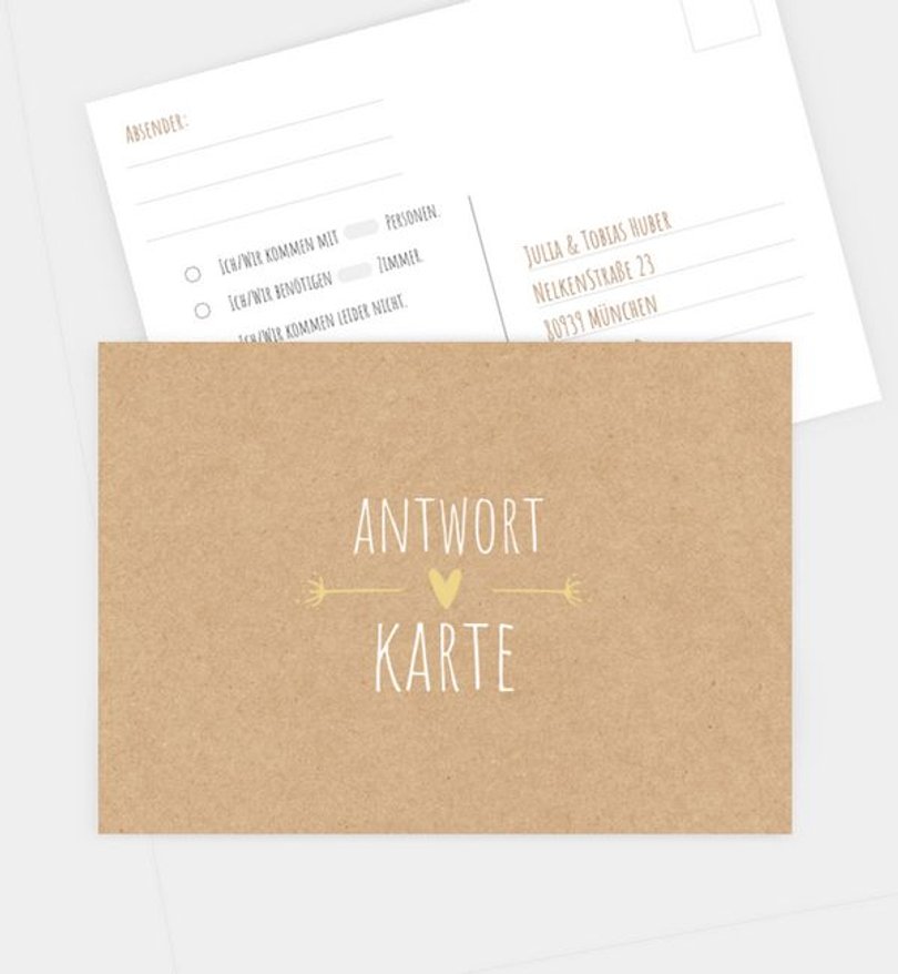 Antwortkarte Hochzeit Vintage Love