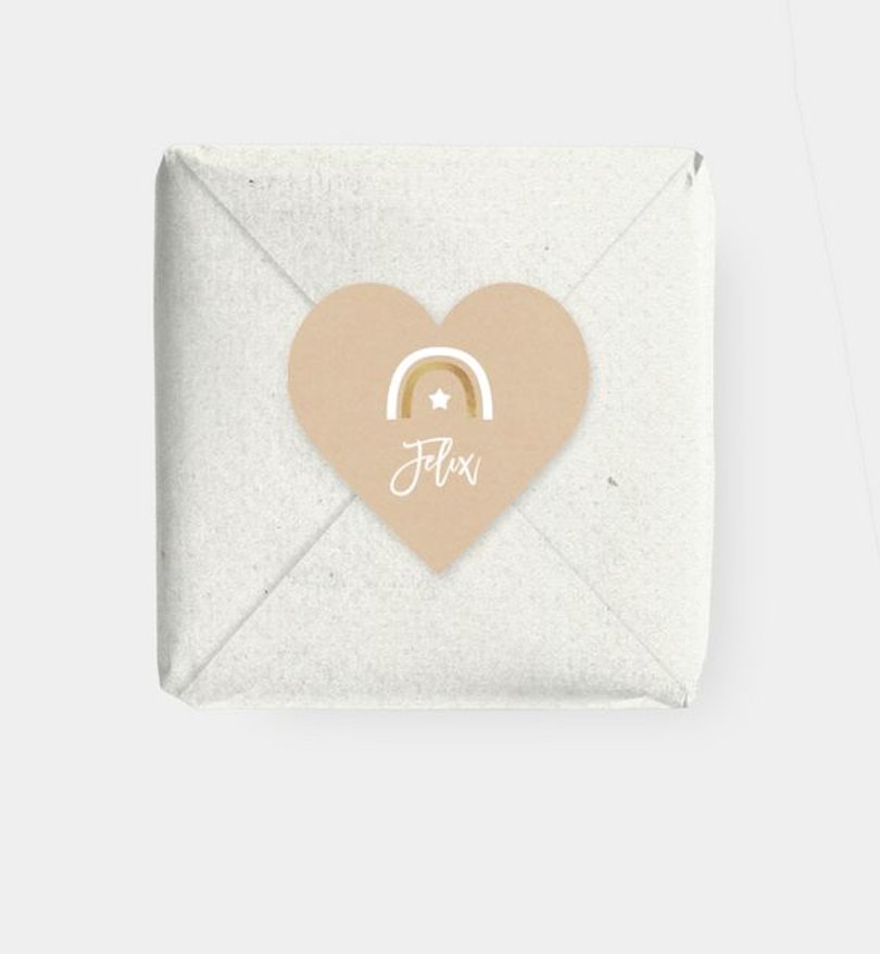 Geschenkaufkleber Kindergeburtstag Froher Regenbogen · Crafty