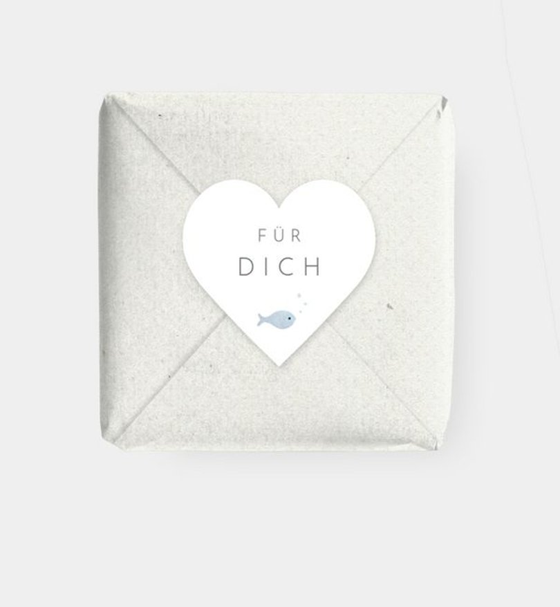 Geschenkaufkleber Taufe Fischfamilie