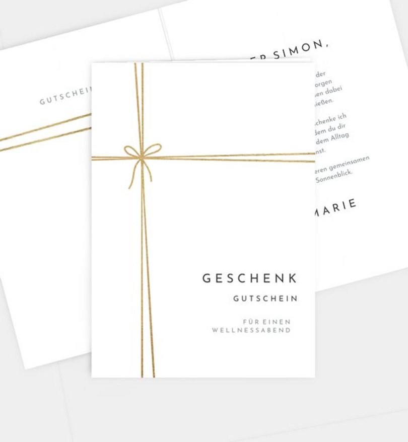 Gutscheinkarte Geburtstag Goldene Schleife