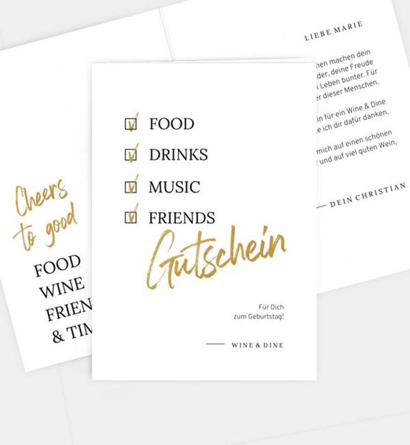 Gutscheinkarte Geburtstag Checkliste