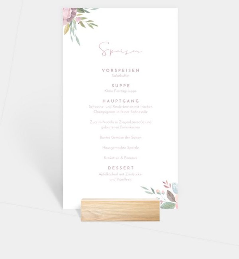 Menükarte Kindergeburtstag Geburtstagsblumen