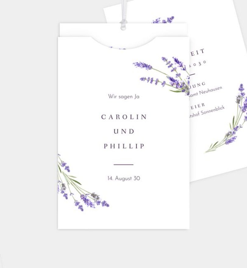Einladungskarte Hochzeit Lavender