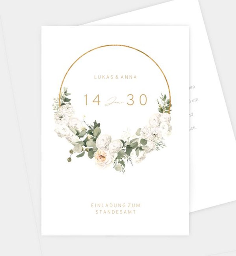 Einladung Standesamt Hochzeit Opulent Green