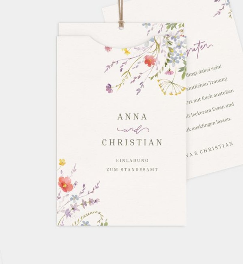 Einladung Standesamt Hochzeit Wildflowers