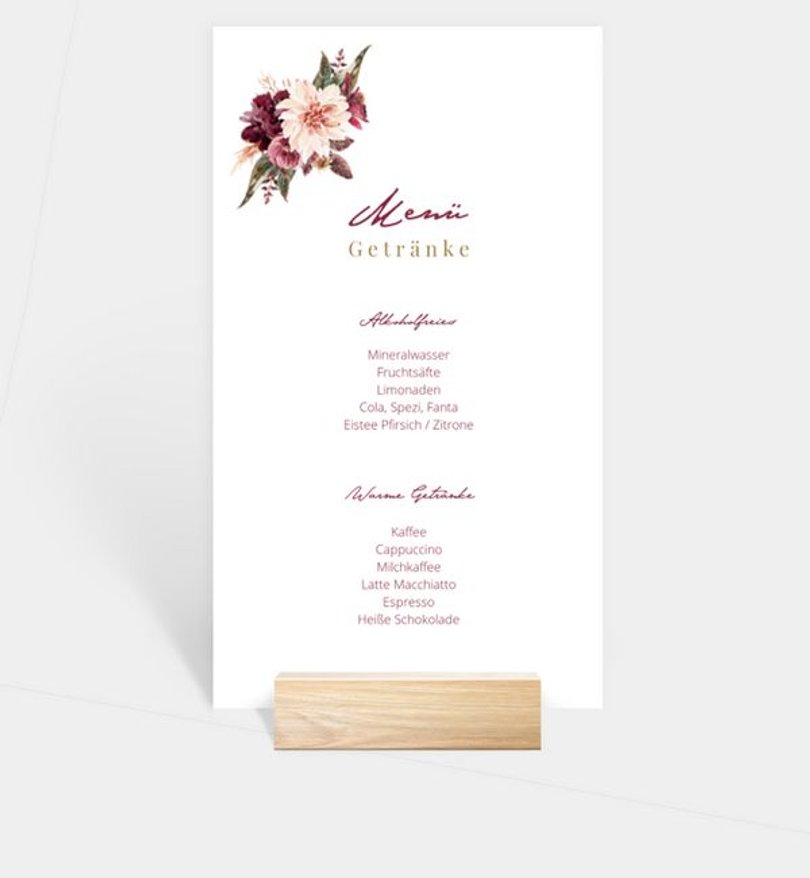 Getränkekarte Geburtstag Boho Party