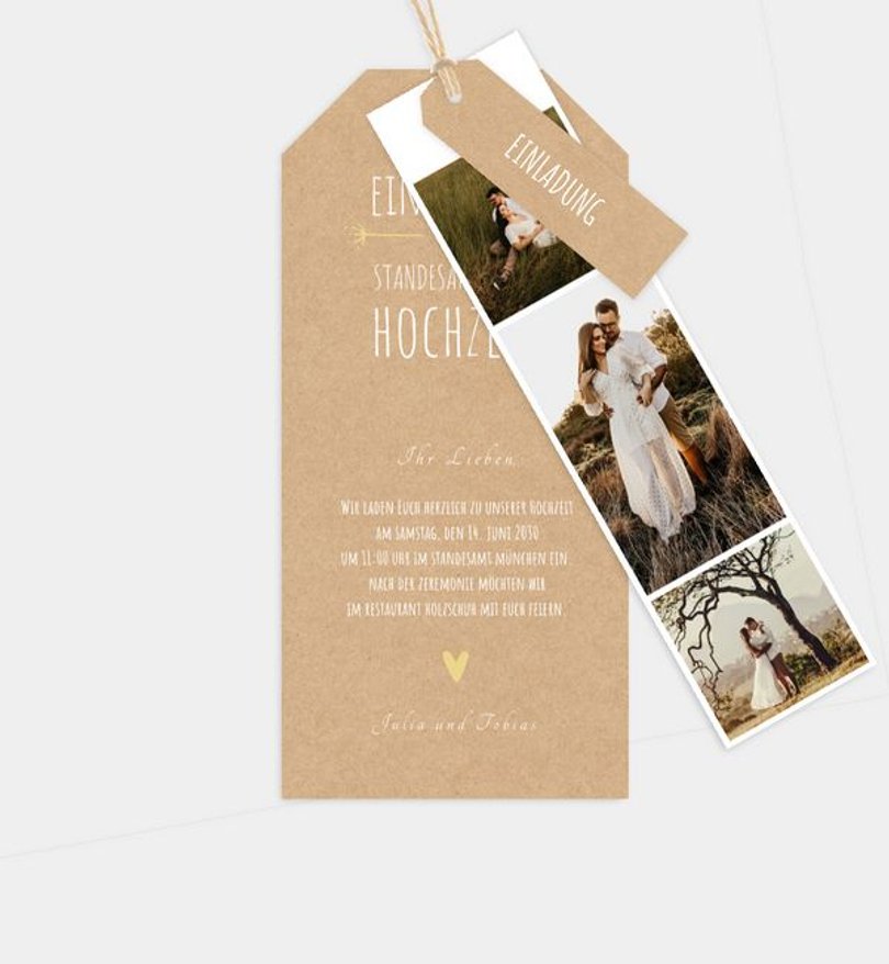 Einladung Standesamt Hochzeit Vintage Love