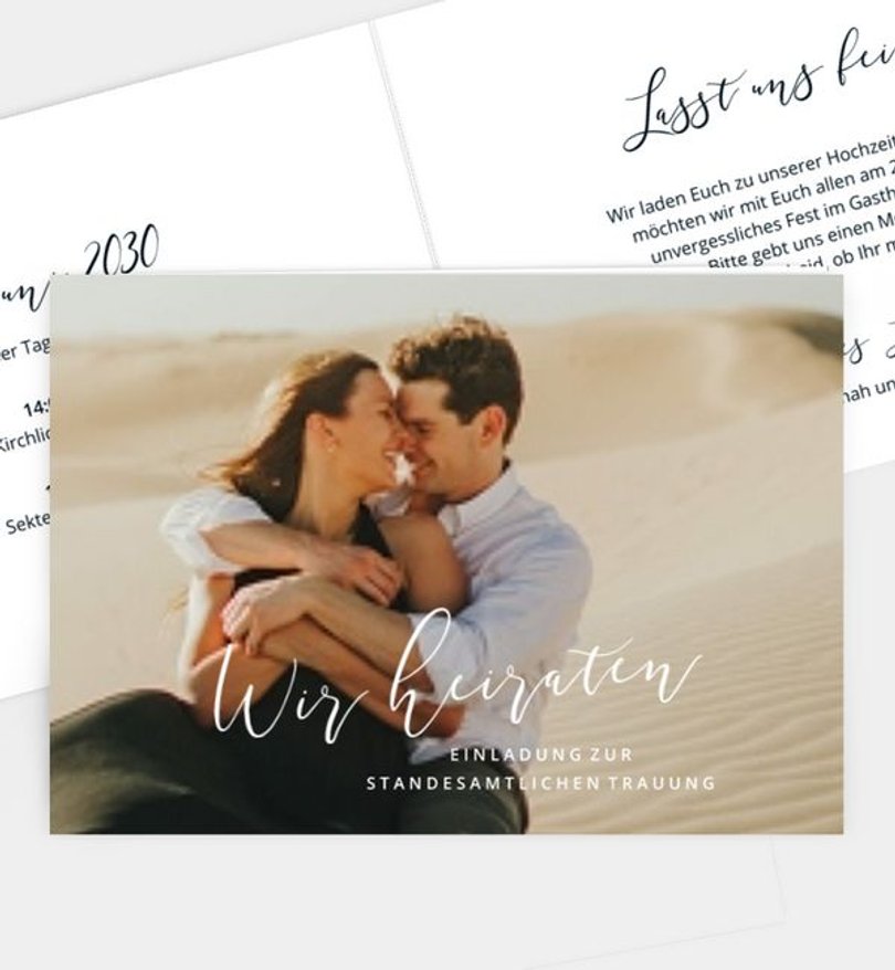 Einladung Standesamt Hochzeit Einzelstück
