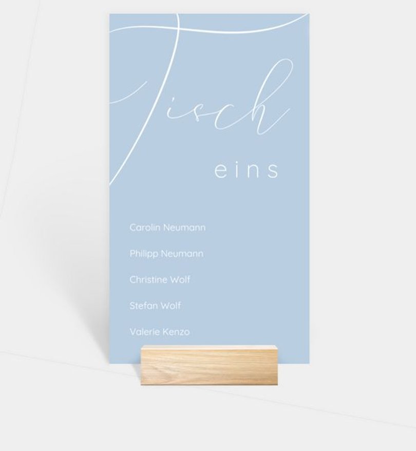 Gruppentischkarte Taufe Himmlisch · Blau