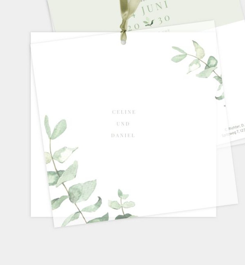 Einladung Standesamt Hochzeit Simple Green