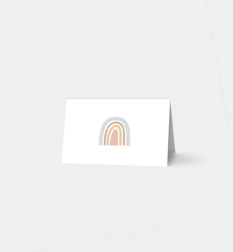 Tischkarte Taufe Little Rainbow