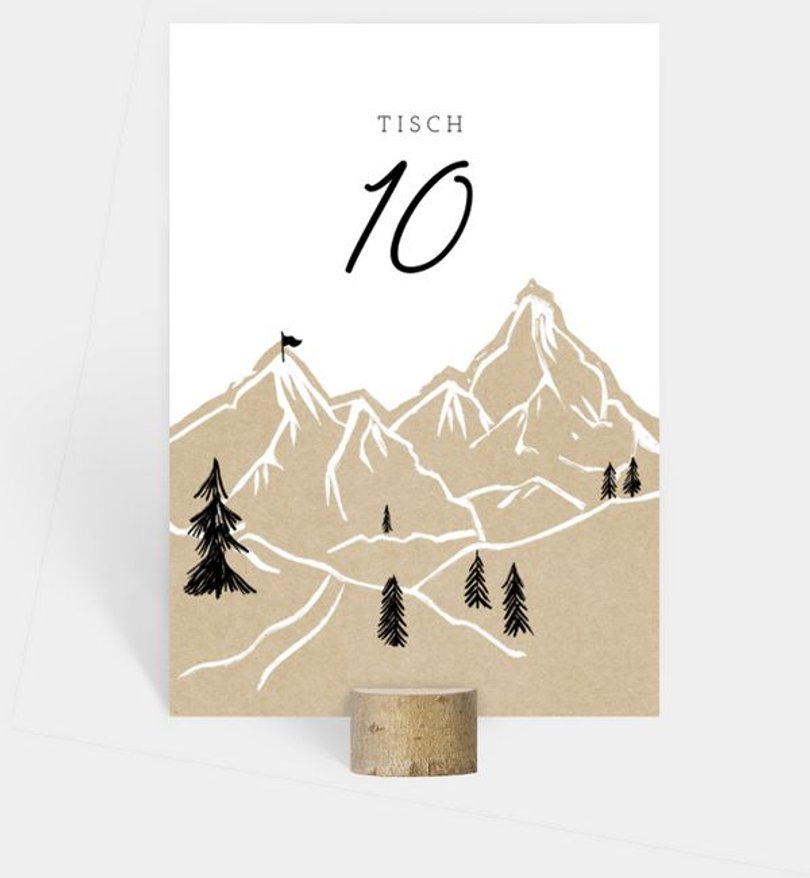 Tischnummer Hochzeit Wanderlust