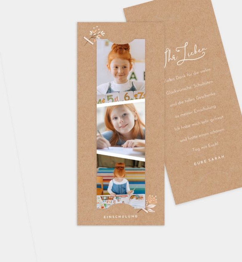 Dankeskarte Einschulung Cute Polaroid