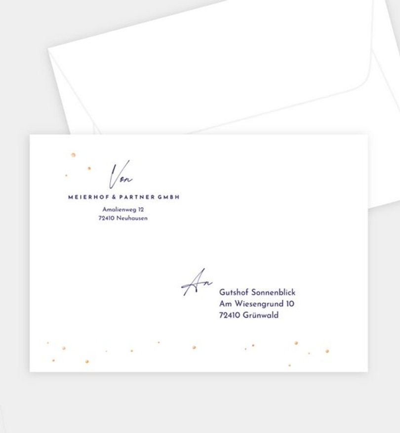 Briefumschlag Weihnachten Gold Dots