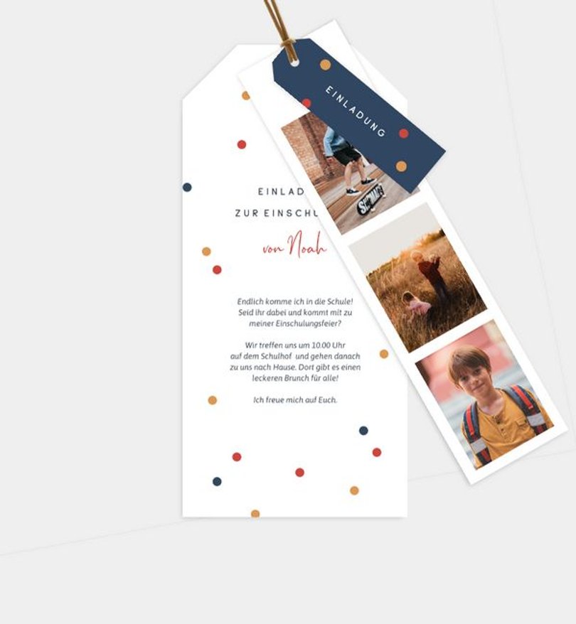 Einladungskarte Einschulung Little Confetti