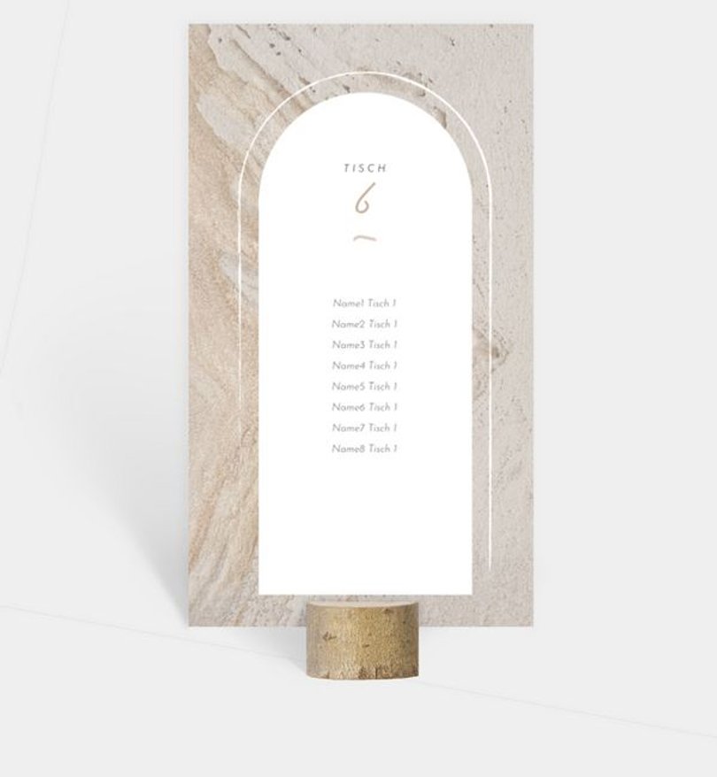 Gruppentischkarte Hochzeit Sandstone