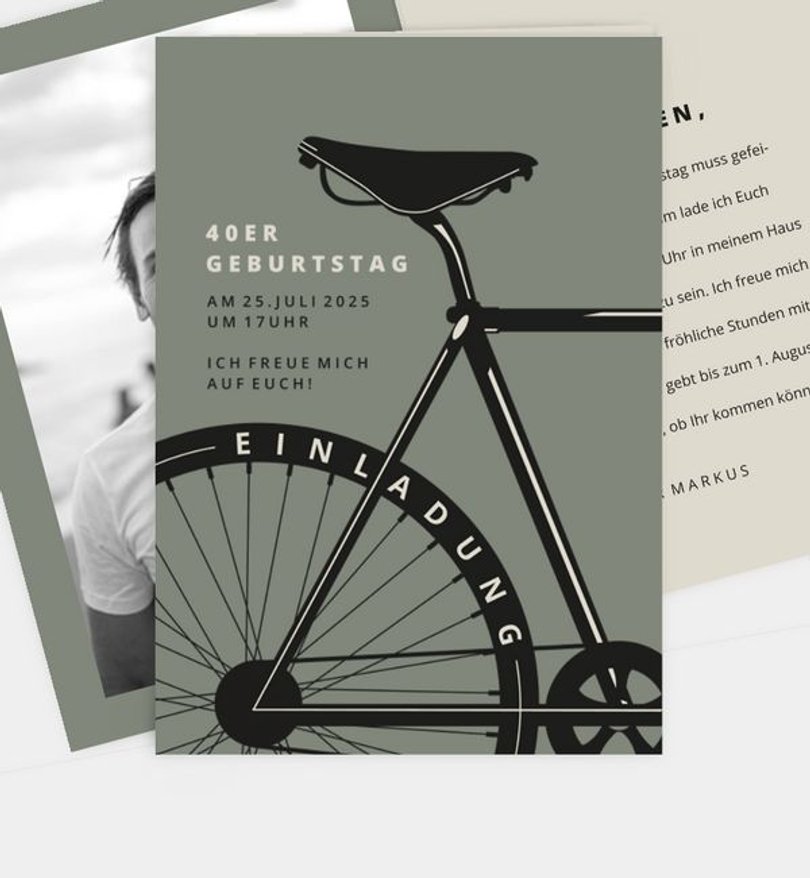 Einladungskarte Geburtstag Bike