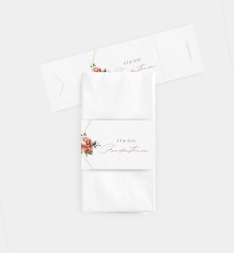 Taschentücher Banderole Hochzeit Floral Corner