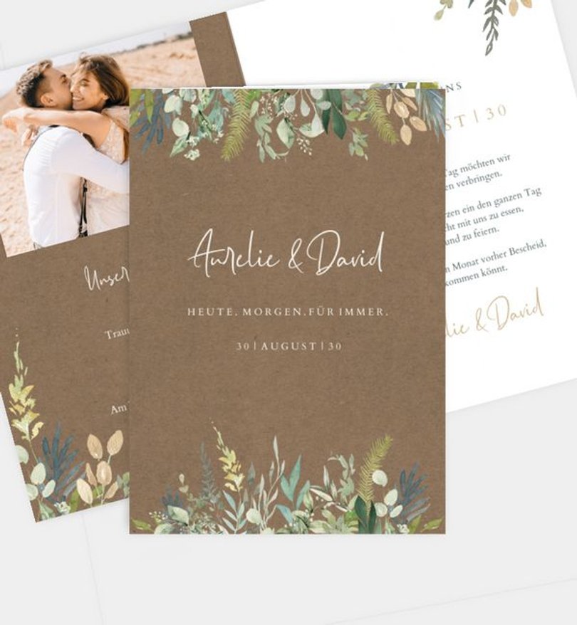 Einladung Standesamt Hochzeit Wiesenbouquet