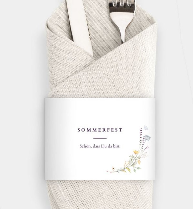 Besteck Servietten-Zubehör Sommerfest Blütengarten